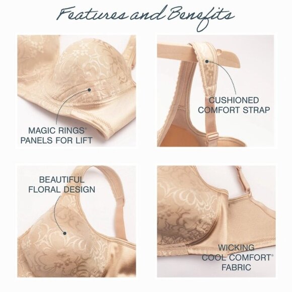 NWT Playtex 18 Hour Ultimate Lift & Support Wireless Bra in Nude - Picture 6 of 7